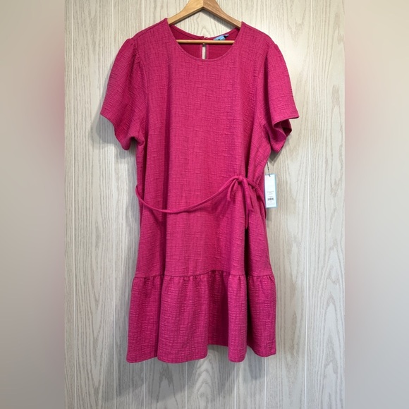DRAPER JAMES RSVP™ Short Sleeve Belted Dress PINK size 2X NWT - Picture 4 of 7